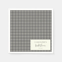 Moderne Schwarz-Weiß-Gingham-Karo-Hochzeitsdusche