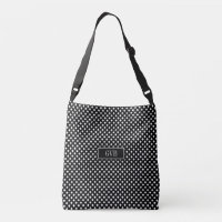 Moderne Schwarz-Weiß-Gingham-Kreuz-Tasche