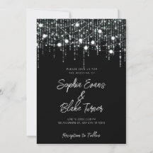 Moderne Schwarz-Weiß-Hanging-Lichter Hochzeit