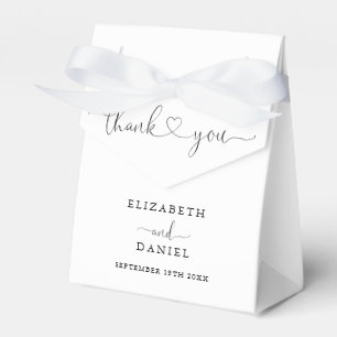 Moderne Schwarz-Weiß-Herz-Schrift Hochzeit Geschenkschachtel
