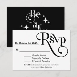 Moderne Schwarz-Weiß-Hochzeit "Be our Guest" RSVP