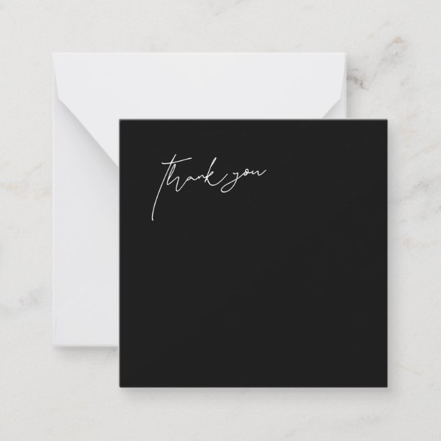 Moderne Schwarz-Weiß-Hochzeit Blank Vielen Dank Mitteilungskarte (Vorderseite)