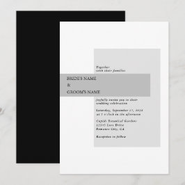 Moderne Schwarz-Weiß-Hochzeit Einladung