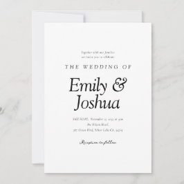 Moderne Schwarz-Weiß-Hochzeit Einladung