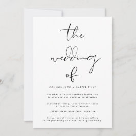 Moderne Schwarz-Weiß-Hochzeit Einladung