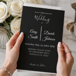 Moderne Schwarz-Weiß-Hochzeit Einladung