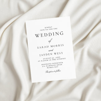 Moderne Schwarz-Weiß-Hochzeit Einladung