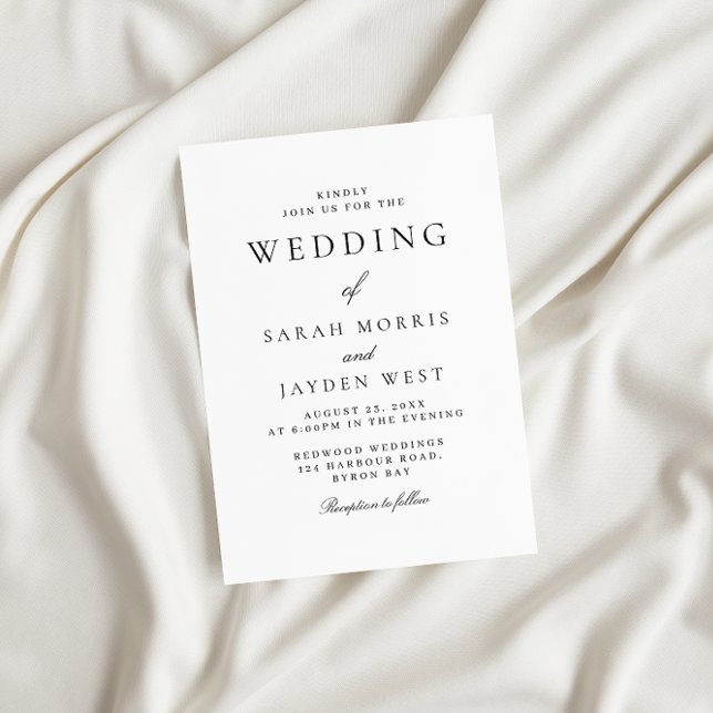 Moderne Schwarz-Weiß-Hochzeit Einladung (Von Creator hochgeladen)