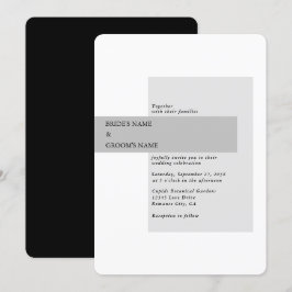 Moderne Schwarz-Weiß-Hochzeit Einladung