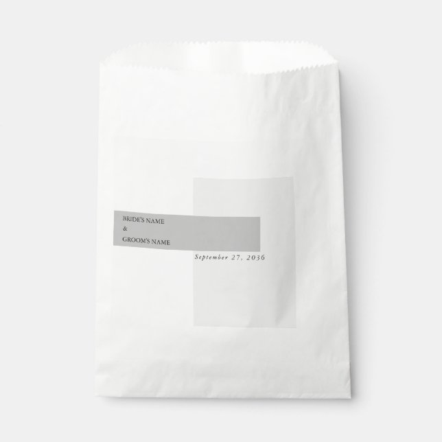 Moderne Schwarz-Weiß-Hochzeit Geschenktütchen (Vorderseite)