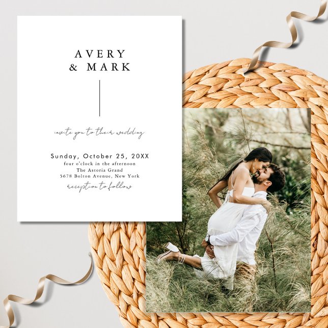 Moderne Schwarz-Weiß-Hochzeit im Foto Flyer (Von Creator hochgeladen)