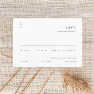 Moderne Schwarz-Weiß-Hochzeit RSVP Karte