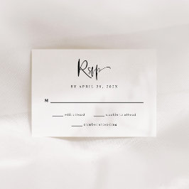 Moderne Schwarz-Weiß-Hochzeit RSVP Karte