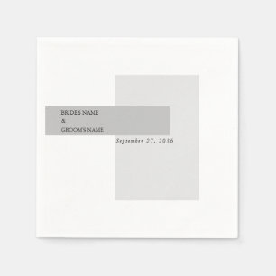 Moderne Schwarz-Weiß-Hochzeit Serviette