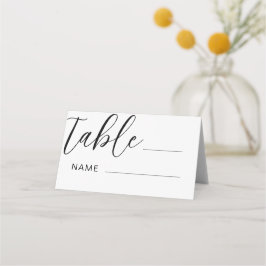 Moderne Schwarz-Weiß-Hochzeit-Tischnummer Platzkarte