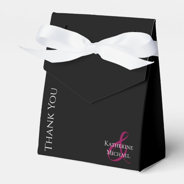 Moderne Schwarz-Weiß-Hochzeit Vielen Dank Geschenkschachtel (Vorderseite)