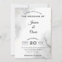 Moderne Schwarz-Weiß-Hochzeitseinladung