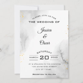 Moderne Schwarz-Weiß-Hochzeitseinladung Einladung