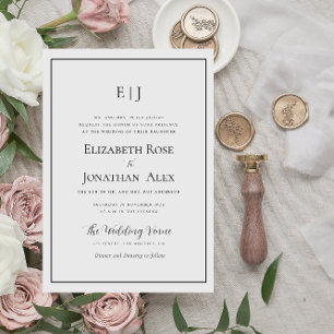 Moderne Schwarz-Weiß-Hochzeitseinladung Einladung