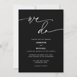Moderne Schwarz-Weiß-Hochzeitsinvita Einladung