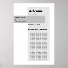 Moderne Schwarz-Weiß-Hochzeitskarte Poster