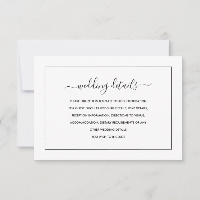 Moderne Schwarz-Weiß-Hochzeitskarte RSVP Karte (Vorderseite)