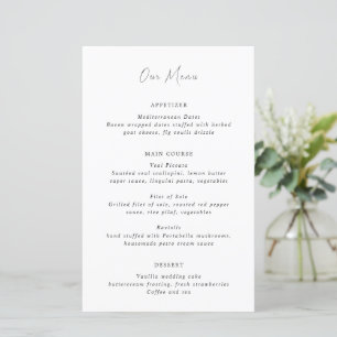 Moderne Schwarz-Weiß-Hochzeitsmenü