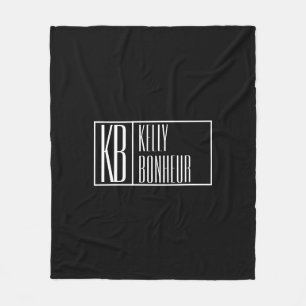 Moderne Schwarz-Weiß-Initialen mit Namensmonogramm Fleecedecke