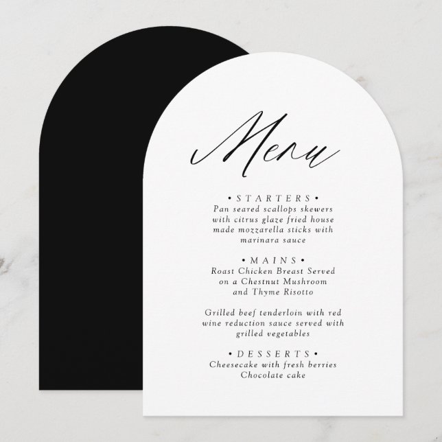Moderne Schwarz/Weiß-Karte mit Minimalistischer Me Einladung (Vorne/Hinten)