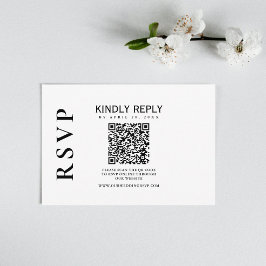 Moderne Schwarz-Weiß-Klassik-RSVP-Karte RSVP Karte