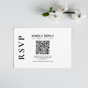 Moderne Schwarz-Weiß-Klassik-RSVP-Karte RSVP Karte
