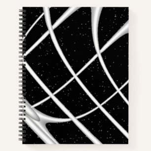Moderne Schwarz-Weiß-Kunst Notizbuch