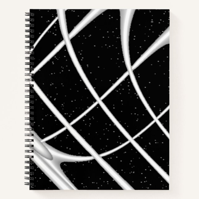 Moderne Schwarz-Weiß-Kunst Notizbuch (Vorderseite)