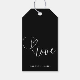 Moderne Schwarz-Weiß-Liebe Minimale Hochzeit Geschenkanhänger