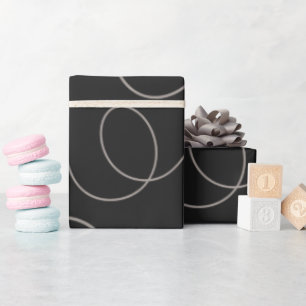 Moderne Schwarz-Weiß-Linienmuster  Geschenkpapier