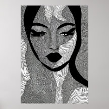 Moderne Schwarz-Weiß-Mädchen