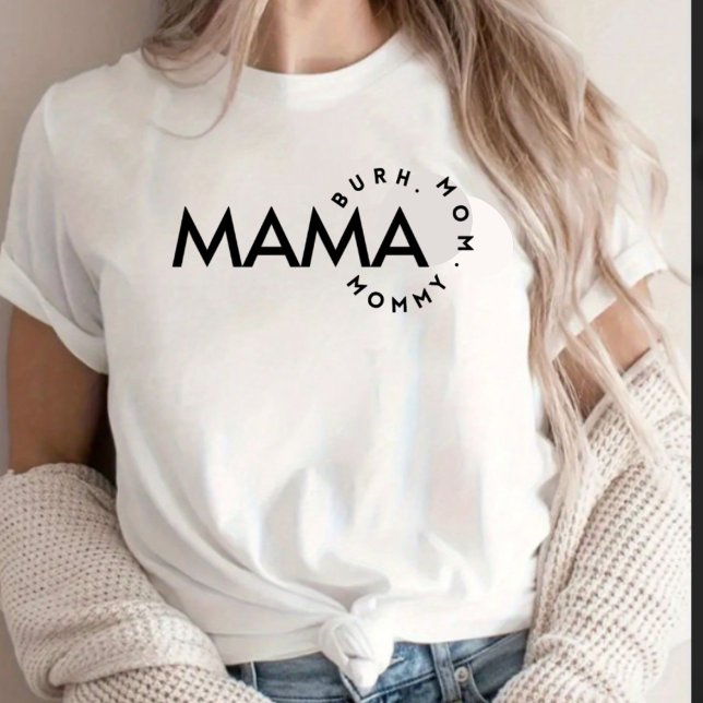 Moderne Schwarz-Weiß-Mama Mommy Bruh T-Shirt (Von Creator hochgeladen)