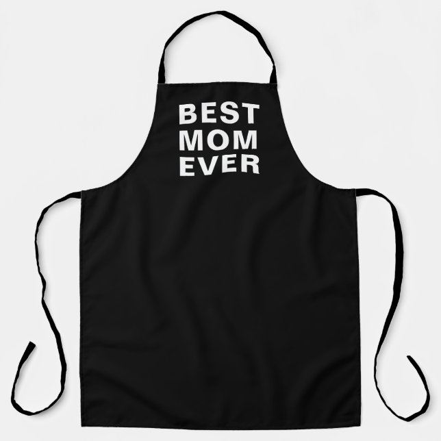 Moderne Schwarz-Weiß-Mama Typografie Küche Schürze (Vorderseite)