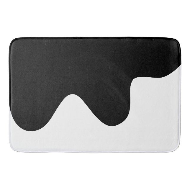 Moderne Schwarz-Weiß-Minimal-Abstrakte Kunst Badematte (Vorderseite)