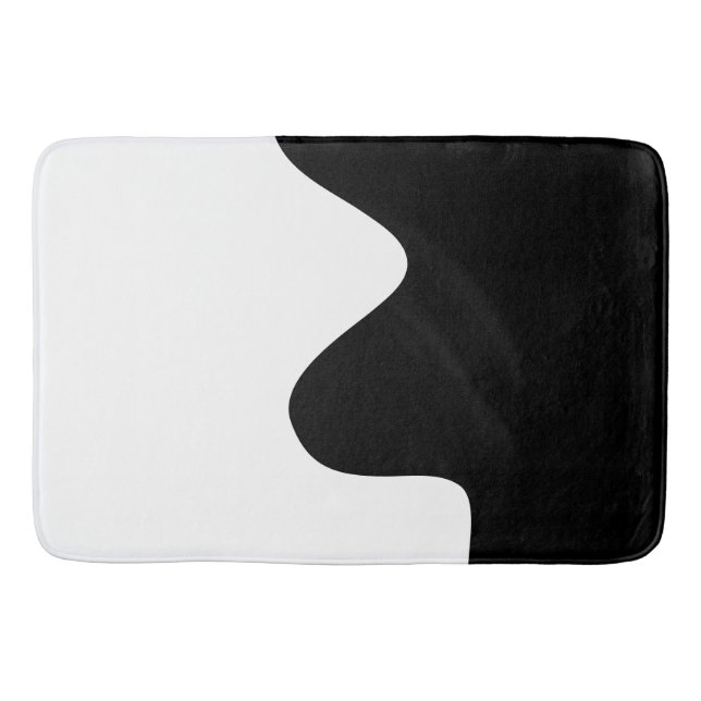 Moderne Schwarz-Weiß-Minimal-Abstrakte Kunst Badematte (Vorderseite)