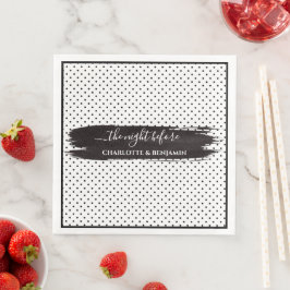 Moderne Schwarz-Weiß-Minimalistische Probe Serviette