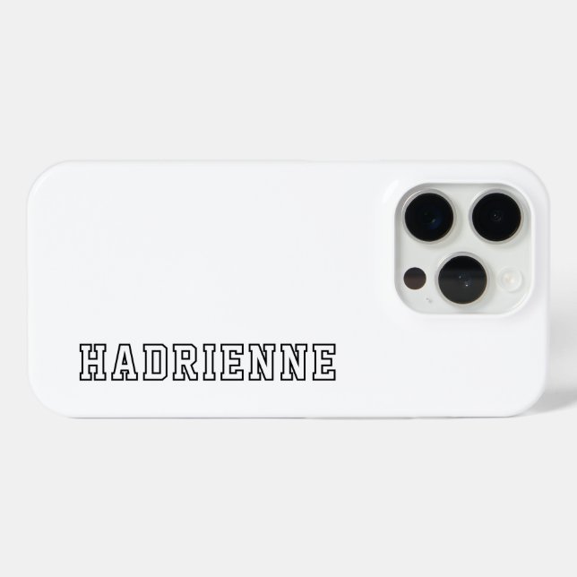 Moderne Schwarz-Weiß-Monogramm-Kontur Name Case-Mate iPhone Hülle (Rückseite (Horizontal))