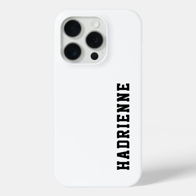 Moderne Schwarz-Weiß-Monogramm-Name Case-Mate iPhone Hülle (Rückseite)