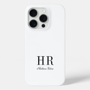 Moderne Schwarz-Weiß-Monogramm-Name Case-Mate iPhone Hülle