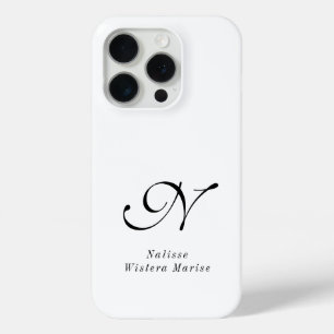 Moderne Schwarz-Weiß-Monogramm-Name Case-Mate iPhone Hülle