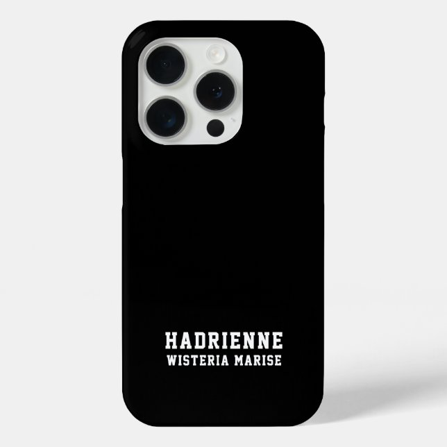 Moderne Schwarz-Weiß-Monogramm-Name Case-Mate iPhone Hülle (Rückseite)