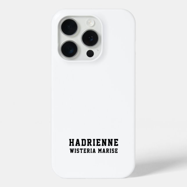 Moderne Schwarz-Weiß-Monogramm-Name Case-Mate iPhone Hülle (Rückseite)