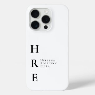 Moderne Schwarz-Weiß-Monogramm-Name Case-Mate iPhone Hülle