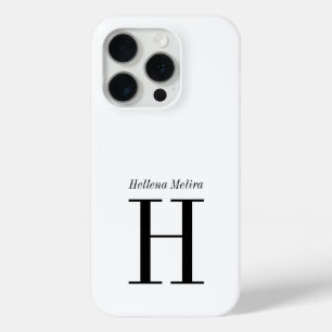 Moderne Schwarz-Weiß-Monogramm-Name Case-Mate iPhone Hülle