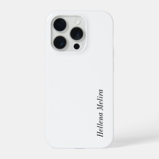 Moderne Schwarz-Weiß-Monogramm-Name iPhone 15 Pro Hülle (Rückseite)